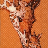 Cuddles from Mom: Giraffe Mom and Calf